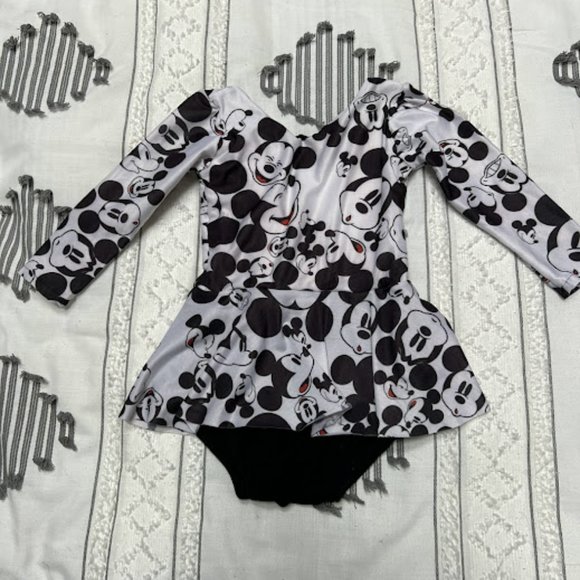 Boutique Disney Mickey Mouse Long Sleeve Skirted Leotard Dress - Picture 4 of 5